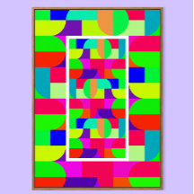 Kleurrijke Bauhaus-stijl wandkunst afdruk