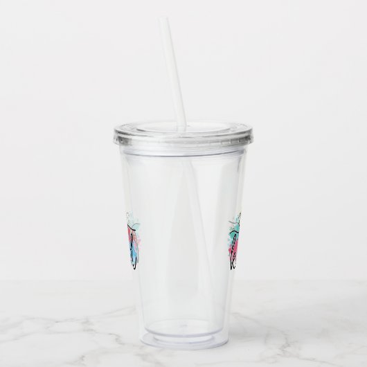 Kleurrijke Be Kind Paint Splash Acryl Drinkbeker (Links)