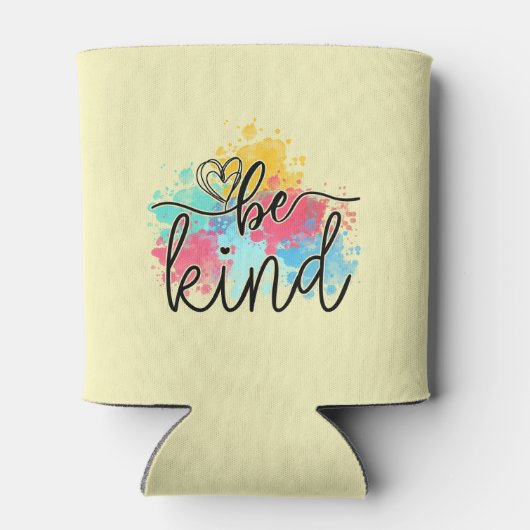 Kleurrijke Be Kind Paint Splash Blikjeskoeler (Achterkant)