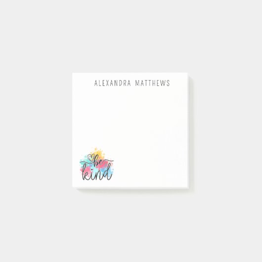 Kleurrijke Be Kind Paint Splash Post-it® Notes (Voorkant)