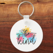 Kleurrijke Be Kind Paint Splash Sleutelhanger (Achterkant)