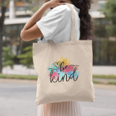Kleurrijke Be Kind Paint Splash Tote Bag