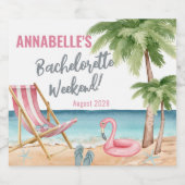 Kleurrijke Beach Bachelorette Party Sparkling Wijnetiket (Enkel label)