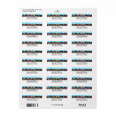 Kleurrijke Beach House hutten Etiket (Full Sheet)