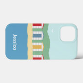 Kleurrijke Beach Huts Summer Persoonlijk Case-Mate iPhone Case (Achterkant (horizontaal))