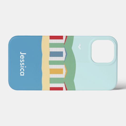 Kleurrijke Beach Huts Summer Persoonlijk Case-Mate iPhone Case (Achterkant (horizontaal))
