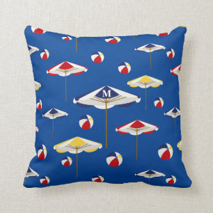 Kleurrijke beach-mbrella en beach-band, aangepast kussen