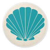 Kleurrijke Beach Shell Scallop Lade Knoppen (Voorkant)