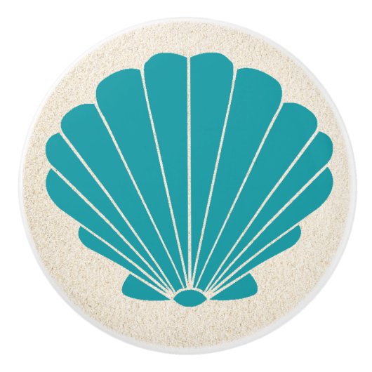 Kleurrijke Beach Shell Scallop Lade Knoppen (Voorkant)