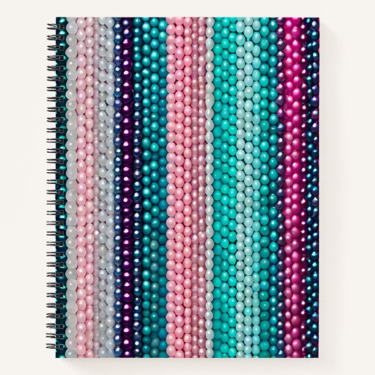 Kleurrijke Bead Art Spiral Notitieboek (Voorkant)