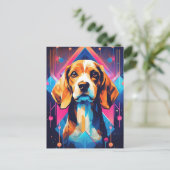 Kleurrijke Beagle Art Briefkaart (Staand voorkant)