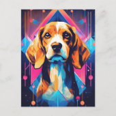 Kleurrijke Beagle Art Briefkaart (Voorkant)