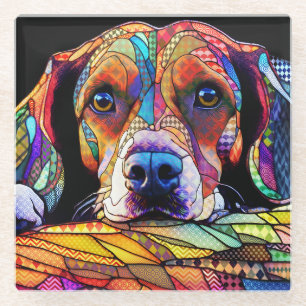 Kleurrijke Beagle-hond 178 Glazen Onderzetter