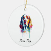 Kleurrijke Beagle Keramisch Ornament (Links)