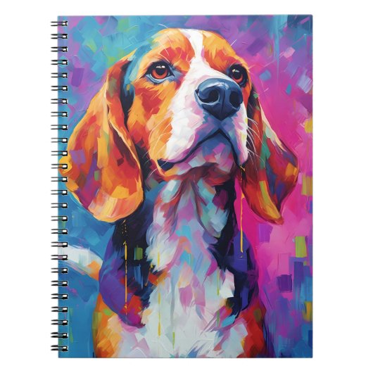 Kleurrijke Beagle Notitieboek (Voorkant)