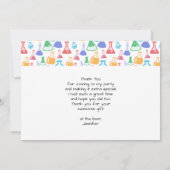 Kleurrijke Beakers en Flasks Science Patroon Bedankkaart (Achterkant)