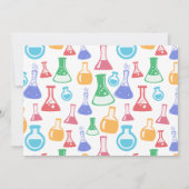 Kleurrijke Beakers en Flasks Science Patroon Save The Date (Achterkant)