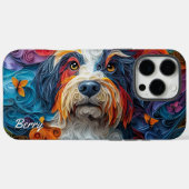 Kleurrijke Bearded Collie Portret Case-Mate iPhone Case (Achterkant (horizontaal))