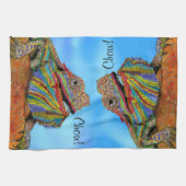 Kleurrijke Bearded Dragon 1/2 Fold Keuken Handdoek (Horizontaal)
