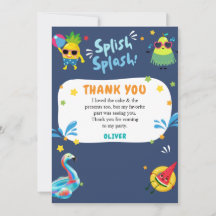 Kleurrijke bedankkaartjes voor verjaardagsfeestje 