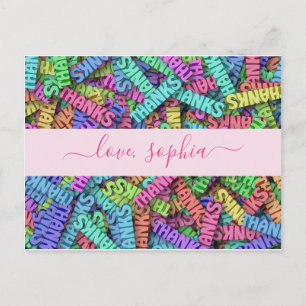 Kleurrijke Bedankt bevestigen Je voegt naam toe Briefkaart