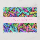 Kleurrijke Bedankt bevestigen Je voegt naam toe Briefkaart (Voorkant)