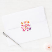 Kleurrijke Bedankt Klassieke Ronde Sticker (Envelop)