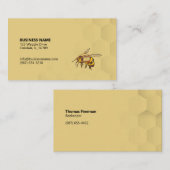 Kleurrijke Bee en Honingraat Licht Amber Gold Visitekaartje (Voorkant / Achterkant)