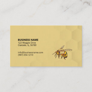 Kleurrijke Bee en Honingraat Licht Amber Gold Visitekaartje