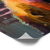 Kleurrijke Beer Abstracte Schildering Hut Kunst Poster (Hoek)