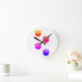 Kleurrijke Beer schilderen Drukt keramische Tegel  Ronde Klok (Huis)