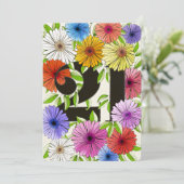 Kleurrijke Bege Floral Happy 21st Birthday Kaart (Staand voorkant)