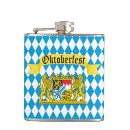 Kleurrijke Beierse vlag Oktoberfest Heupfles