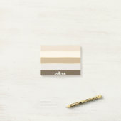 Kleurrijke Beige Goud Gepersonaliseerde Kleurstrep Post-it® Notes (Op bureau)