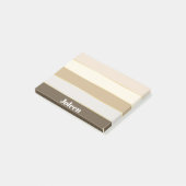 Kleurrijke Beige Goud Gepersonaliseerde Kleurstrep Post-it® Notes (Schuin)