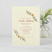 Kleurrijke Beige Rode Hoek Wildflower Boho Rustic Kaart (Staand voorkant)