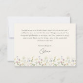 Kleurrijke Beige Wilde Bloem Bruiloftsfeest Bedankkaart (Achterkant)