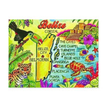 Kleurrijke Belize ansichtkaart