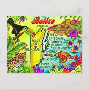 Kleurrijke Belize ansichtkaart Briefkaart