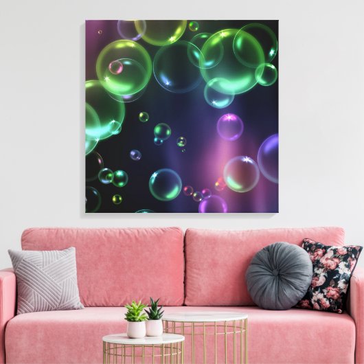 Kleurrijke Bellen Canvas Afdruk (Insitu (Woonkamer))
