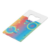 KLEURRIJKE BELLEN CREDITKAART FLESSENOPENER (Voorkant Gekanteld)