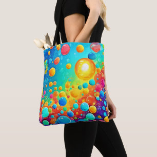 Kleurrijke Bellen Zwevende Kunst Tote Bag