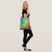 Kleurrijke Bellen Zwevende Kunst Tote Bag (Op model)