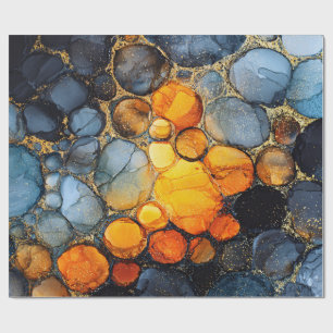 Kleurrijke beltextuur met gouden vloeistofkunst cadeaupapier