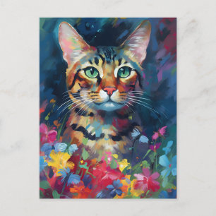 Kleurrijke Bengaalse kat Briefkaart