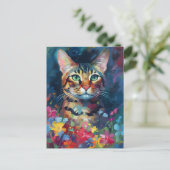 Kleurrijke Bengaalse kat Briefkaart (Staand voorkant)