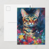 Kleurrijke Bengaalse kat Briefkaart (Voorkant / Achterkant)