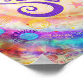 Kleurrijke Bereik voor de Sterren Quote Inspireren Poster (Hoek)