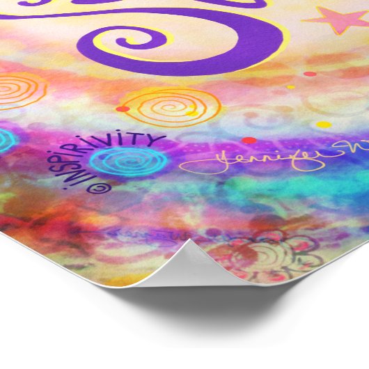 Kleurrijke Bereik voor de Sterren Quote Inspireren Poster (Hoek)