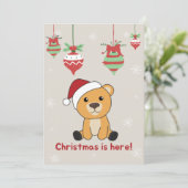 Kleurrijke Beren Beer kerstwinterdieren Feestdagenkaart (Staand voorkant)